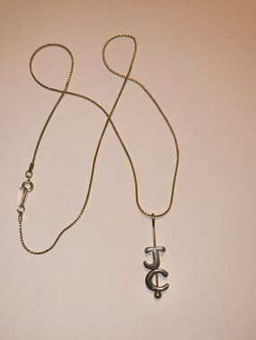 Avon Gold-Tone JC Initial Pendant Necklace